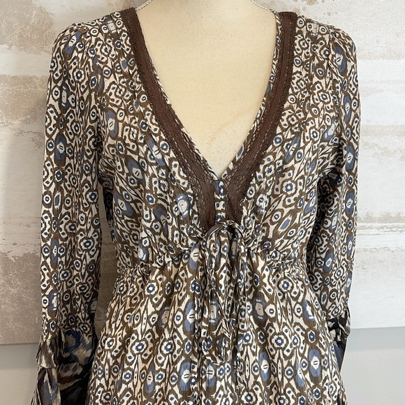 Sanctuary Ikat Bell Sleeve Bohemian Dress - Picture 2 of 9